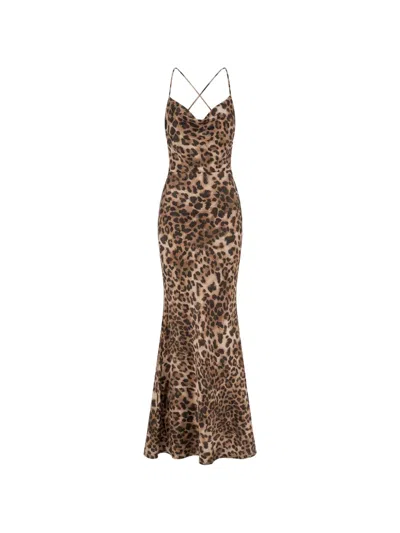 Actualee Leopard-print Maxi Dress In Animal Print