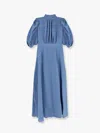 Actualee Linen Long Dress In Blue