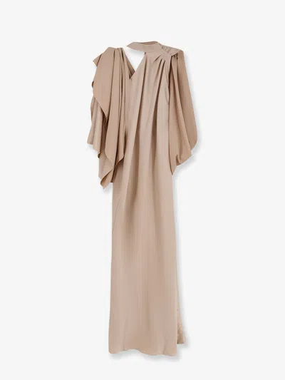 Actualee Long Dress With Satin Band In Pink