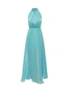 Actualee Halterneck Maxi Dress In Blue