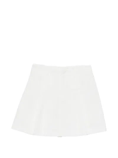 Actualee Pleated High-waisted Skirt In White