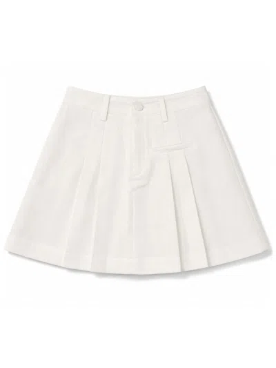 Actualee Pleated Miniskirt In White