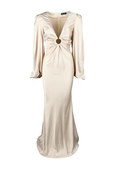 Actualee Polyester Dress - Beige In White