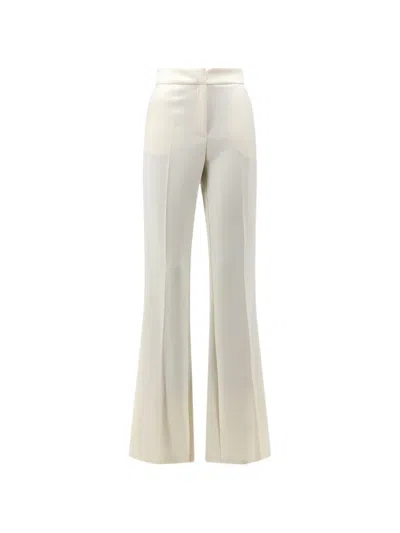 Actualee Pressed-crease Flared Trousers In White