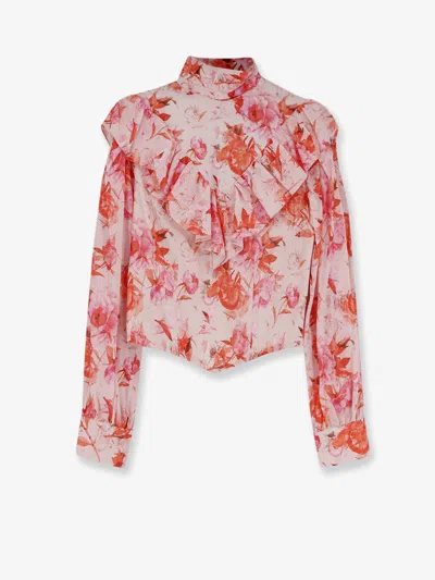 Actualee Printed Cotton Shirt In Red