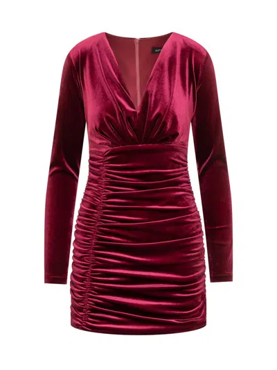 Actualee Ruched Bodycon Dress In Red