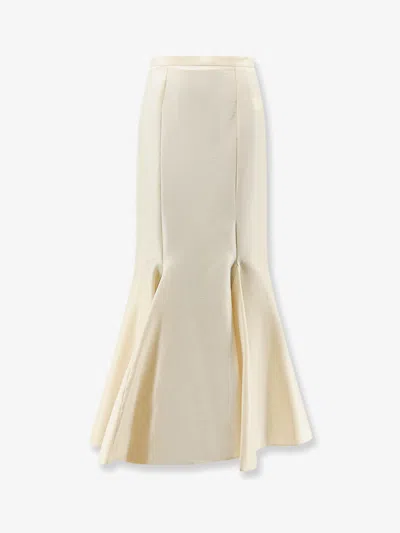 Actualee Shantung Long Skirt In White