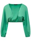 Actualee Satin Shirt In Green