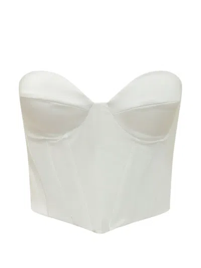 Actualee Strapless Boned Bustier Top In Neutral
