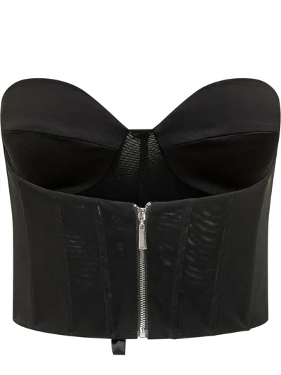 Actualee Structured Bustier Top In Nero