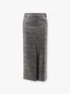 Actualee Tartan Midi Skirt With Lurex And Sequin Trim In Gray