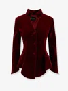 Actualee Velvet Blazer In Red