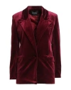 Actualee Woman Blazer Burgundy Size 6 Polyester, Elastane In Red