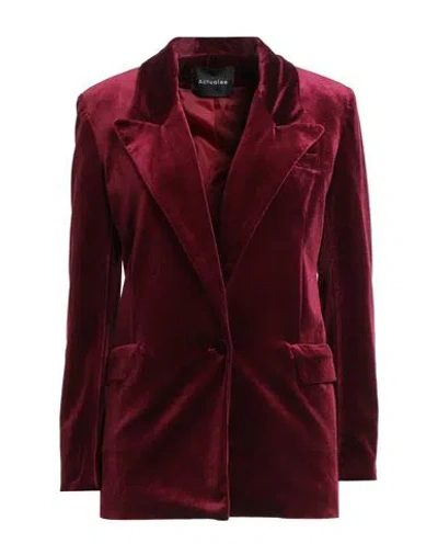 Actualee Woman Blazer Burgundy Size 6 Polyester, Elastane In Red