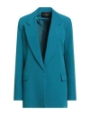 Actualee Woman Blazer Deep Teal Size 10 Polyester, Elastane In Blue