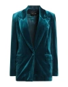 Actualee Woman Blazer Deep Teal Size 6 Polyester, Elastane In Green