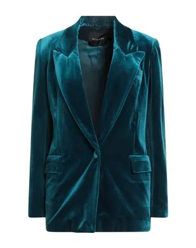 Actualee Woman Blazer Deep Teal Size 6 Polyester, Elastane In Green