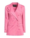 Actualee Woman Blazer Fuchsia Size 10 Viscose, Polyester, Elastane In Pink