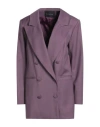 Actualee Woman Blazer Mauve Size 6 Polyester, Rayon, Elastane In Purple