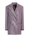 Actualee Woman Blazer Mauve Size 6 Polyurethane In Purple