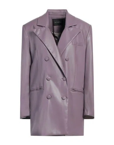Actualee Woman Blazer Mauve Size 6 Polyurethane In Purple