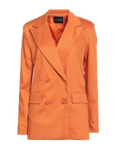 Actualee Woman Blazer Orange Size 6 Viscose, Polyester, Elastane