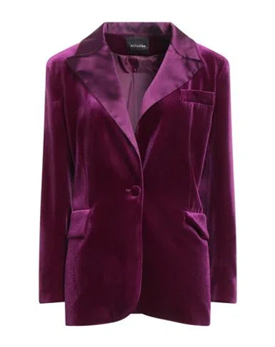 Actualee Woman Blazer Plum Size 6 Polyester, Elastane In Purple