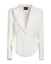 Actualee Woman Blazer White Size 12 Polyester, Elastane