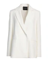 Actualee Woman Blazer White Size 8 Polyester, Elastane