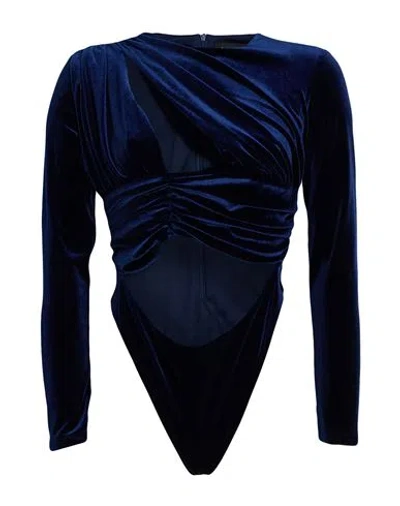 Actualee Woman Bodysuit Navy Size 8 Polyester, Elastane In Blue