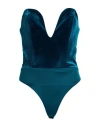 Actualee Woman Bodysuit Turquoise Size 6 Polyester, Elastane In Blue
