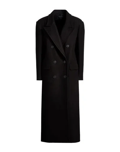 Actualee Woman Coat Black Size 10 Polyester, Acrylic, Wool