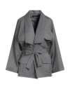 Actualee Woman Jacket Grey Size 6 Polyester, Rayon, Elastane In Gray
