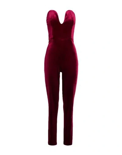 Actualee Woman Jumpsuit Burgundy Size 8 Polyester, Elastane