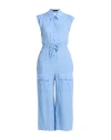 Actualee Woman Jumpsuit Sky Blue Size 6 Linen In Blue