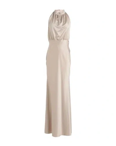 Actualee Woman Maxi Dress Beige Size 10 Polyester