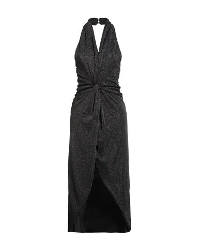 Actualee Woman Maxi Dress Black Size 8 Polyamide, Metal