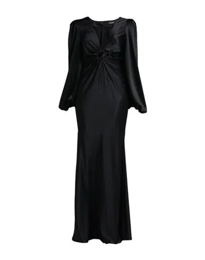 Actualee Woman Maxi Dress Black Size 4 Polyester