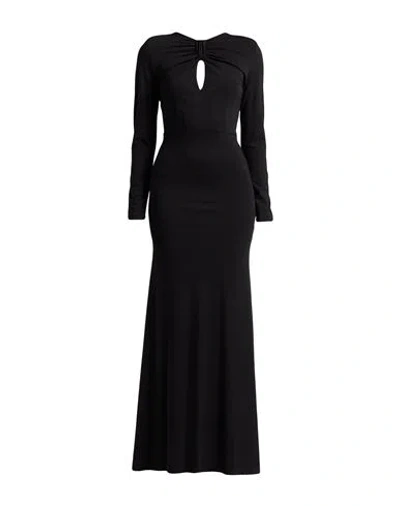 Actualee Woman Maxi Dress Black Size 8 Rayon, Nylon, Elastane