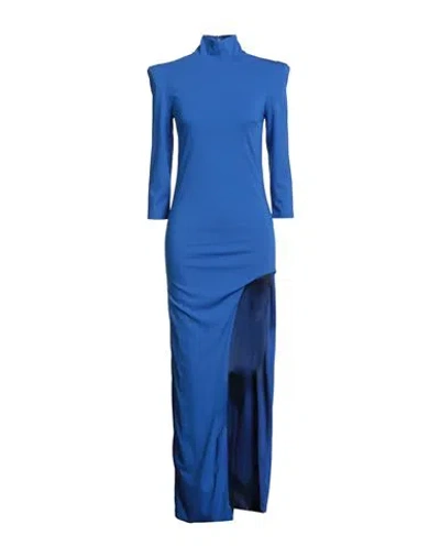 Actualee Woman Maxi Dress Bright Blue Size 4 Rayon, Nylon, Elastane