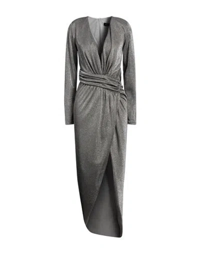 Actualee Woman Maxi Dress Grey Size 10 Polyamide, Metal In Gray