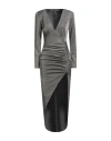 Actualee Woman Maxi Dress Grey Size 8 Polyamide, Metal In Gray