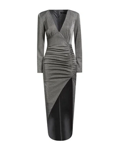 Actualee Woman Maxi Dress Grey Size 8 Polyamide, Metal In Gray