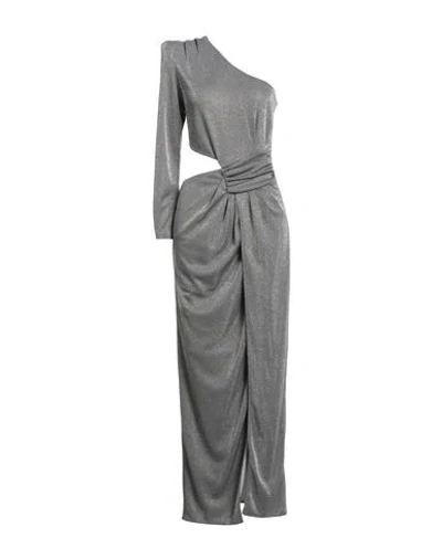 Actualee Woman Maxi Dress Gunmetal Size 6 Polyamide, Metal In Gray