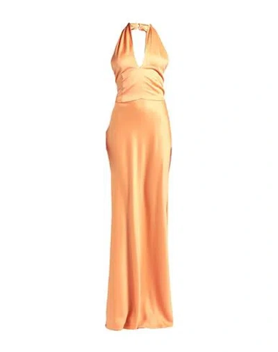 Actualee Woman Maxi Dress Orange Size 10 Polyester