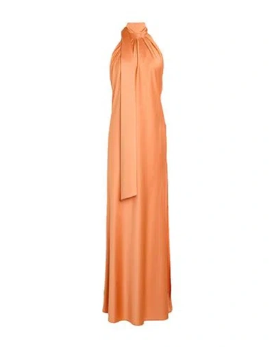 Actualee Woman Maxi Dress Orange Size 8 Polyester