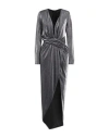 Actualee Woman Maxi Dress Purple Size 8 Polyamide, Metal In Gray
