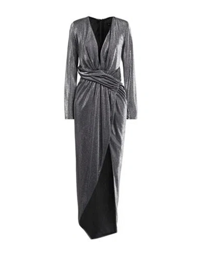Actualee Woman Maxi Dress Purple Size 8 Polyamide, Metal In Gray