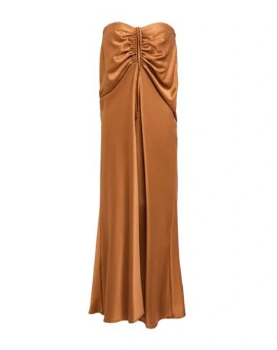 Actualee Woman Maxi Dress Tan Size 8 Polyester In Brown