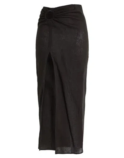 Actualee Woman Maxi Skirt Black Size 4 Linen
